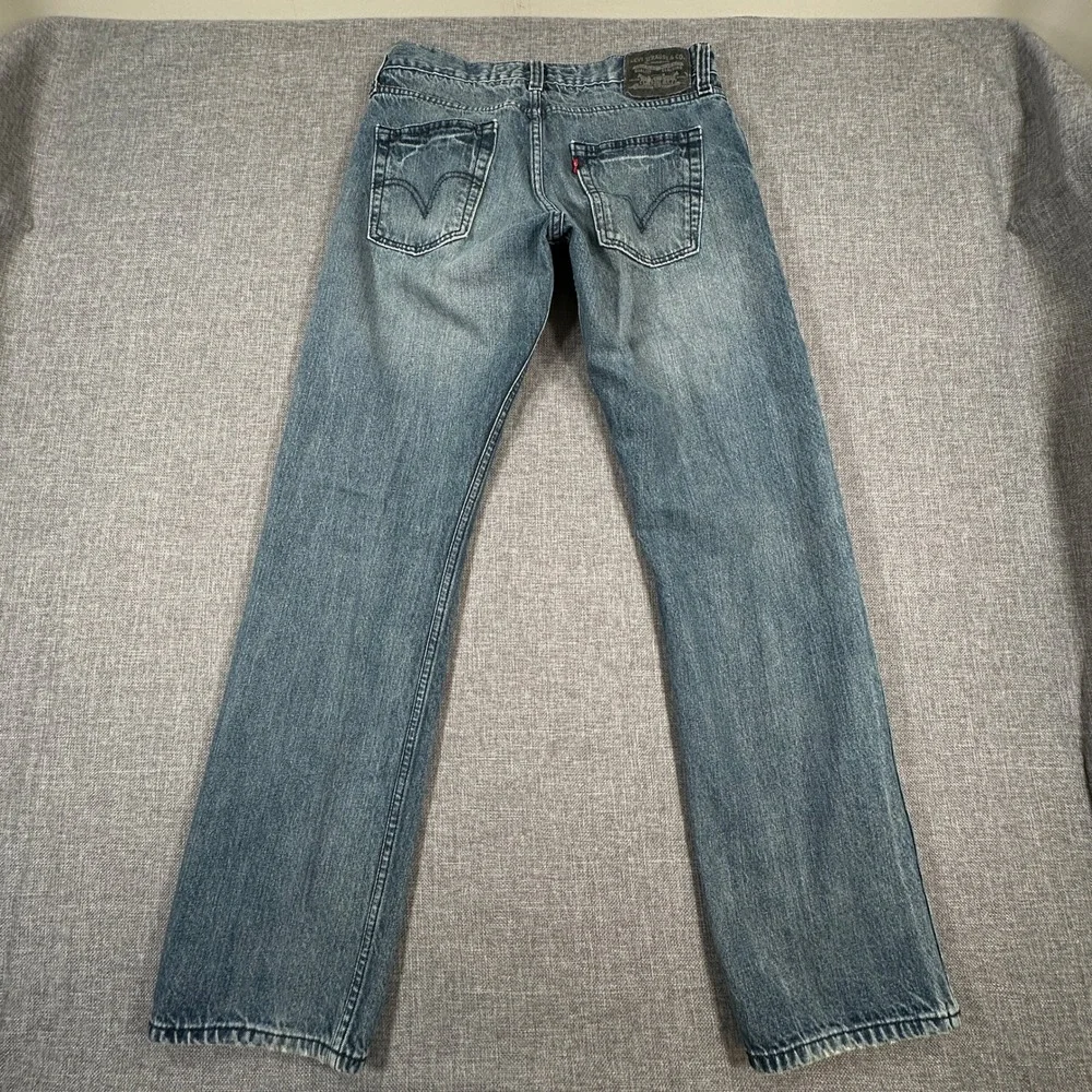 Levis 514 Slim Straight Jeans Mens 33x32 (Fits as 32x32) Blue Cotton Y2K Denim